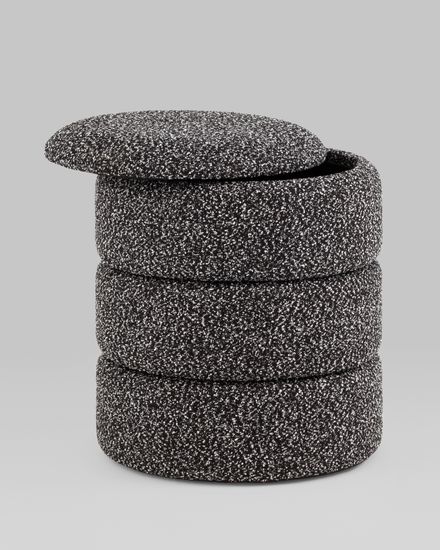 Пуф с ящиком Hive XS букле черный меланж