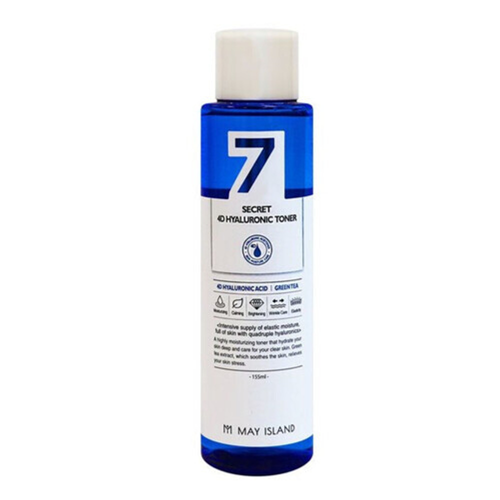 May Island 7 Days Secret 4D Hyaluronic Toner - Увлажняющий тонер с гиалуроновой кислотой, 155 мл