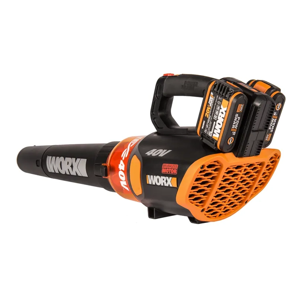 WORX WG584E 20В аккумуляторная воздуходувка (2 x 2 Ач, ЗУ) 40.3 м/с