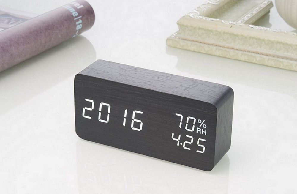 Часы VST-862S-6 White (C/дата/деревянный корпус) USB