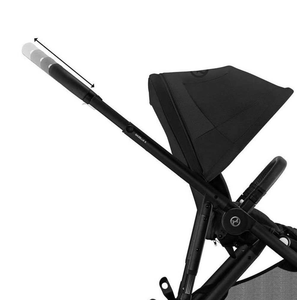 Прогулочная коляска Cybex Gazelle S BLK Moon Black с корзиной и дождевиком