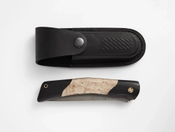 Складной нож "Сойка", сталь Х12МФ, рукоять карельская береза/черный граб