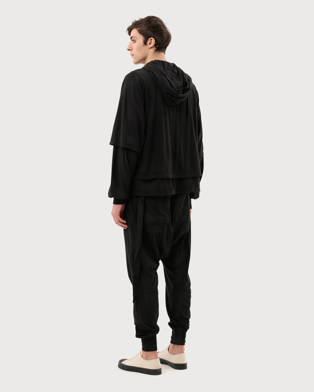 RICK OWENS DRKSHDW БРЮКИ ЧЕРНЫЕ LIDO PRISONER DRAWSTRING