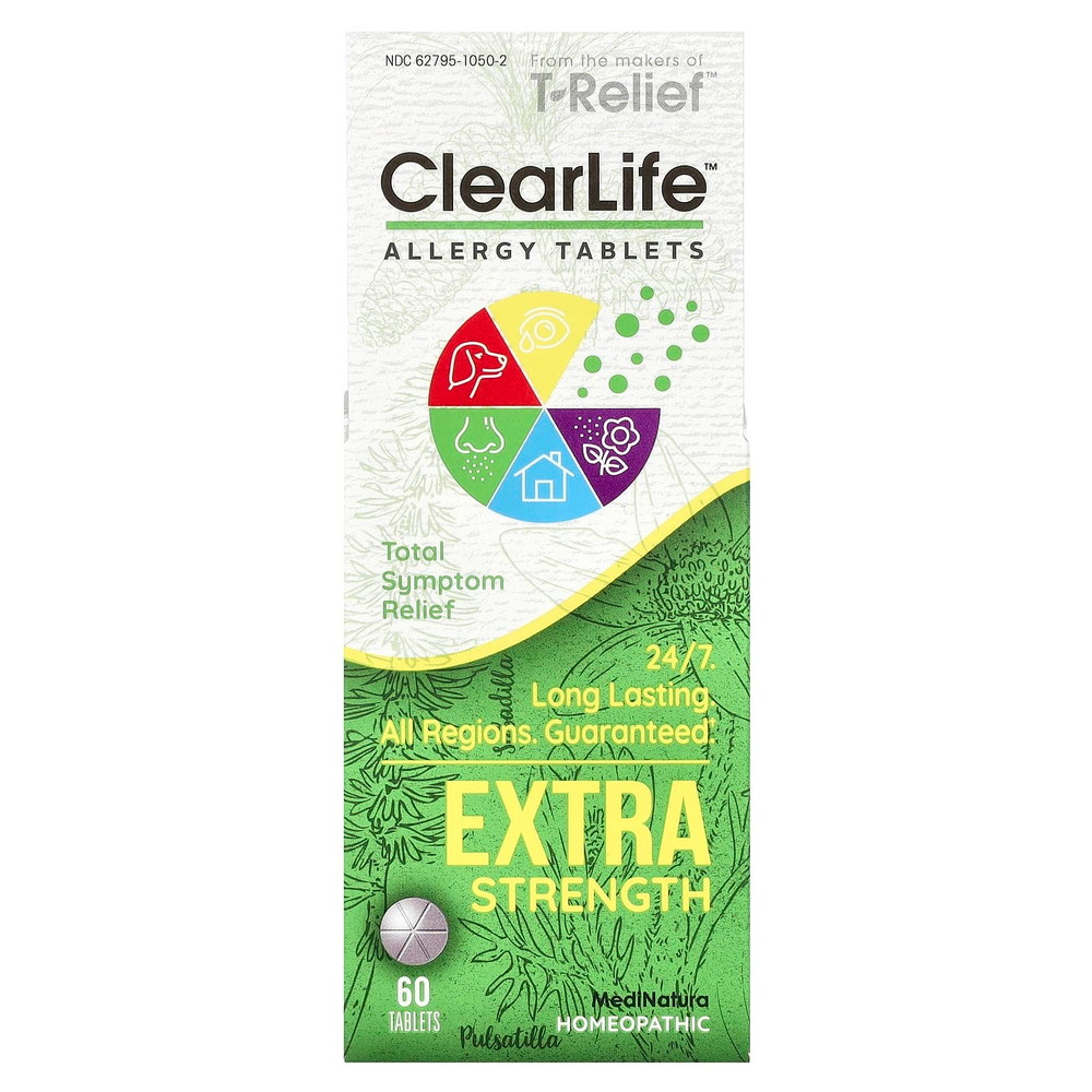 MediNatura, ClearLife, таблетки против аллергии с повышенной силой действия, 60 таблеток