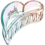 Заколка-краб для волос «Мон Пион», сердце, микс 6 цветов, 9см (Блистер)