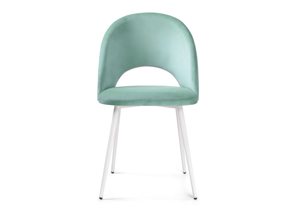 Стул на металлокаркасе Ирре confetti aquamarine / белый глянец