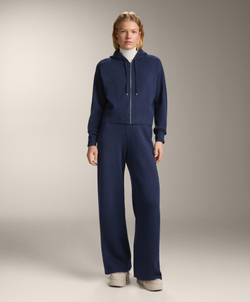 OYSHO Прямые брюки с резинкой по бокам, синий