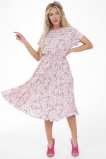 Платье Летнее  (гофре,пудра) Diolche