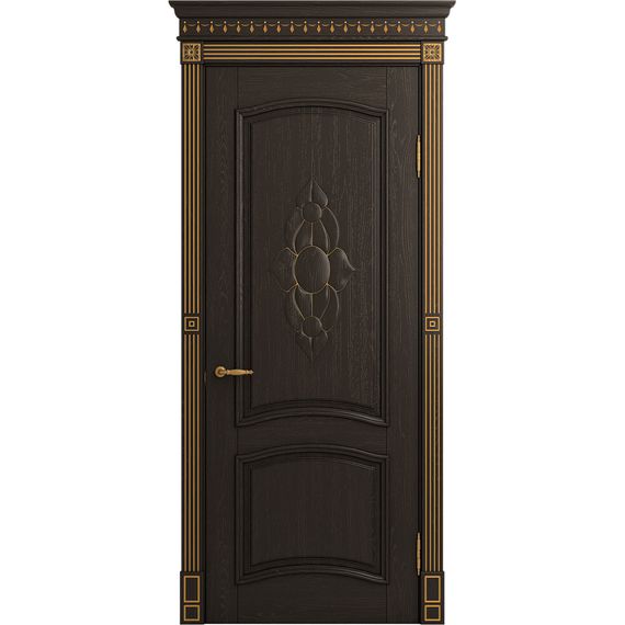 Межкомнатная дверь массив ясеня Viporte Бристоль Декор шоколад глухая