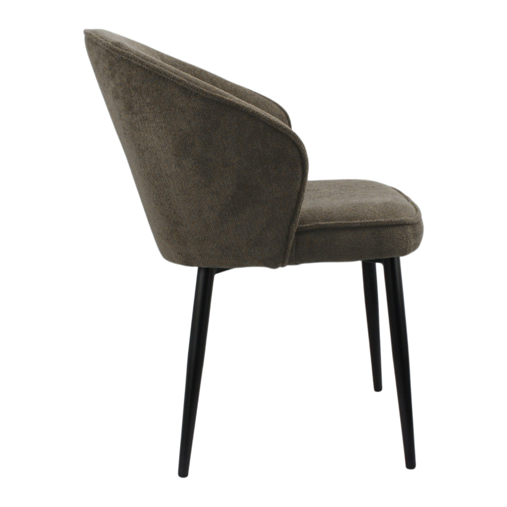 Стул "Ирис" (арт. 102), велюр-букле Белла 06 шоколад, ножки круглые черные