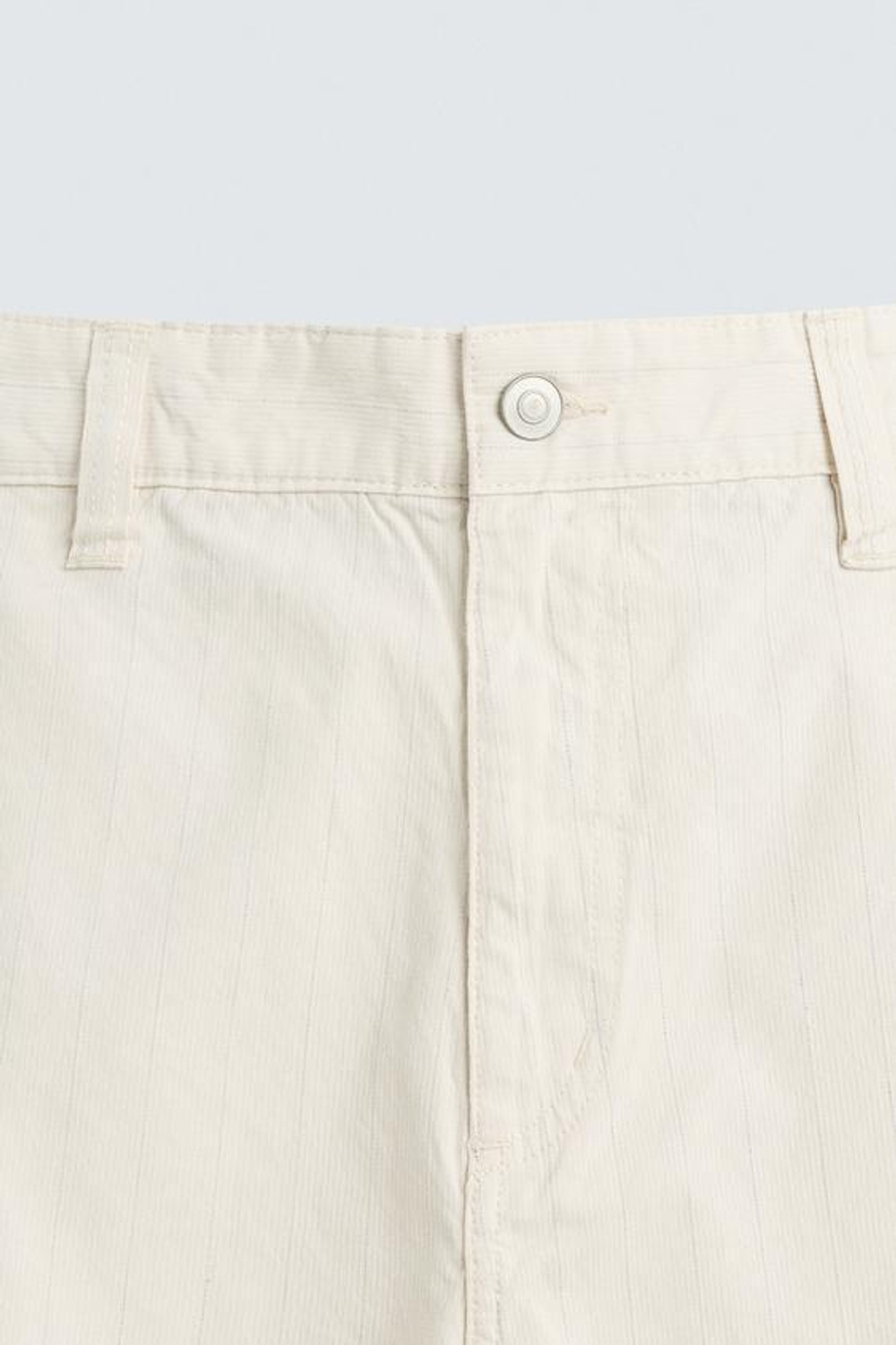 ZARA ШОРТЫ REGULAR FIT В ПОЛОСКУ, ЭКРЮ