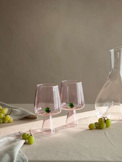 Набор бокалов для вина orb, 400 мл, розовый/зеленый, 2 шт.