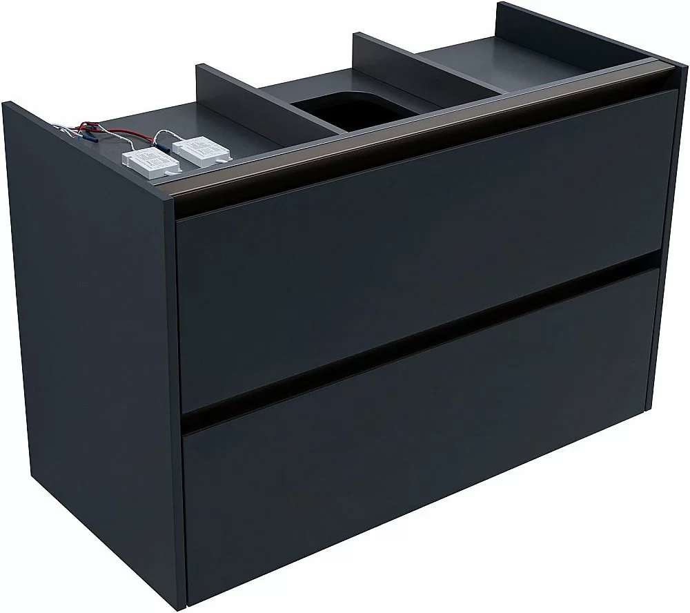 Тумба с раковиной Allen Brau Activity 100 1.34014.AM антрацит матовый/олива брашированная