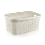 Корзина для белья вязаный узор 35л открытая шт белый