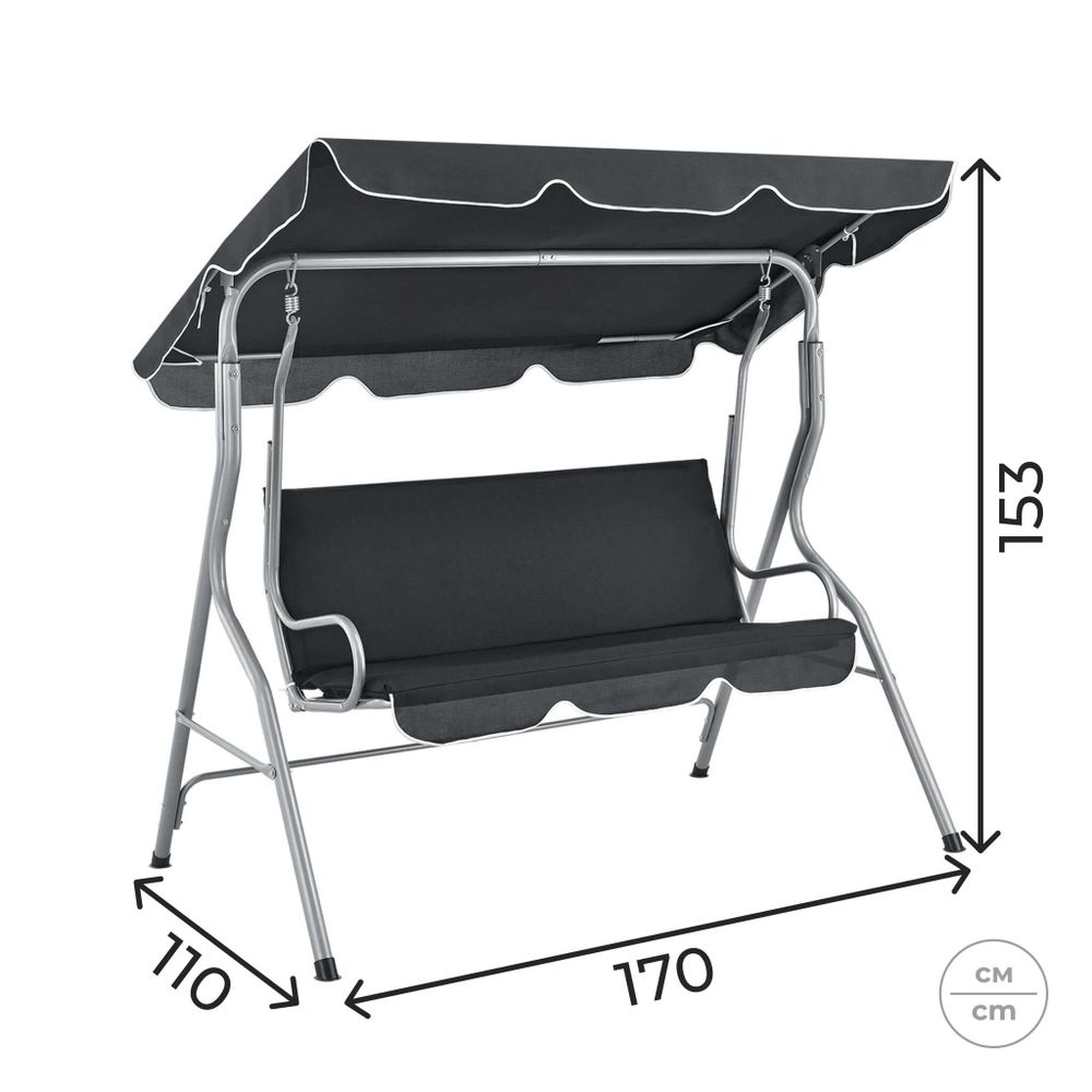 Качели садовые 3-местные (зеленый/белый)