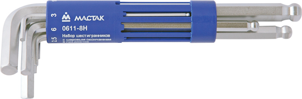 Набор Г-образных шестигранников МАСТАК 0611-8HB