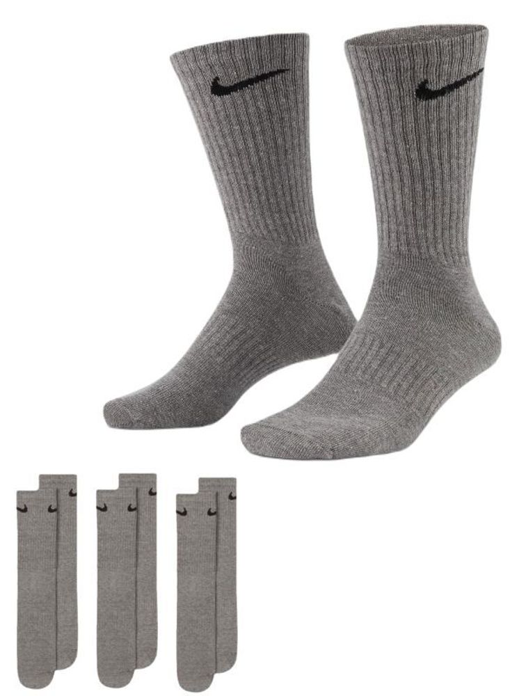Теннисные носки Nike Everyday Cotton Cushioned Crew 3P - серый