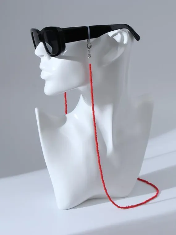 Цепочка для очков "Бисер" лёгкость, цвет красный, 70 см