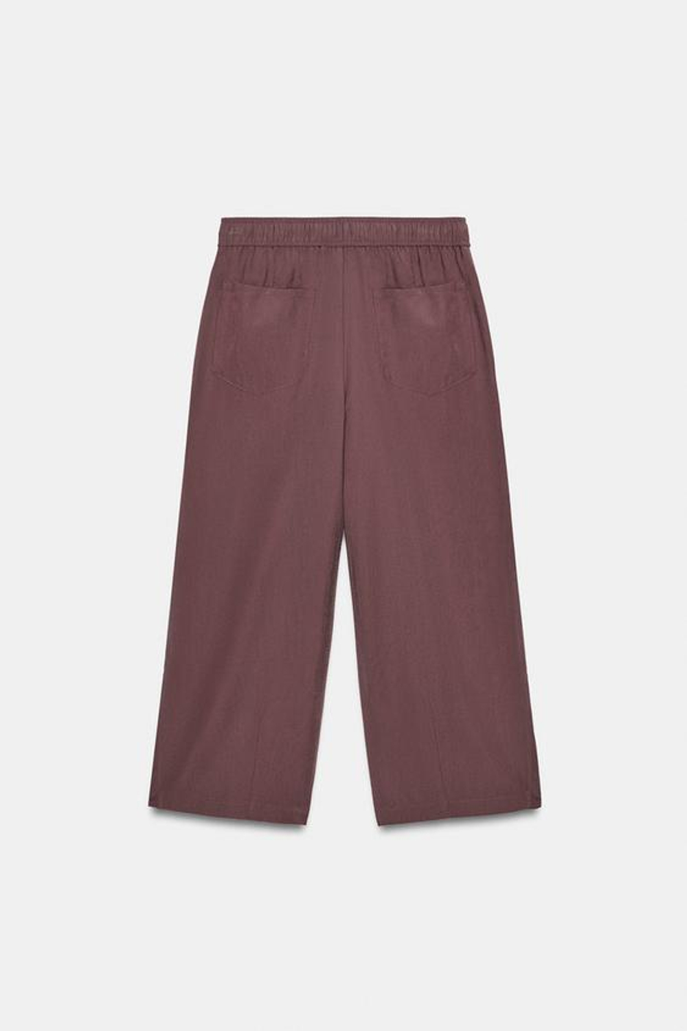 ZARA БРЮКИ-ПИЖАМА BALLOON, ТЕМНО-БАКЛАЖАНОВЫЙ