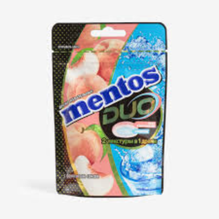 Жевательные конфеты Mentos Duo персик 45 гр