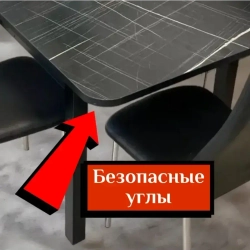 Обеденная группа Мега Белый мрамор и стулья Ракушка цвет Оливковый