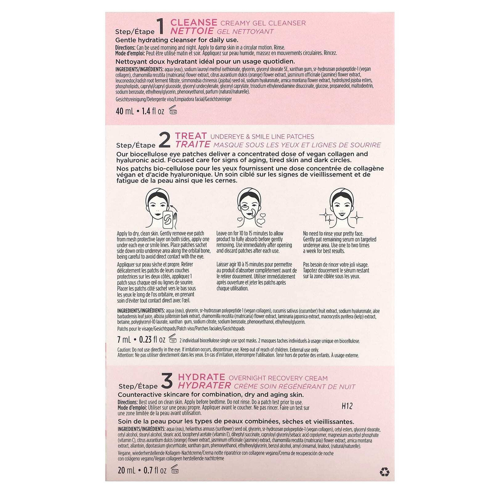 Pacifica, Набор для ухода за кожей с веганским коллагеном, 3 шт.