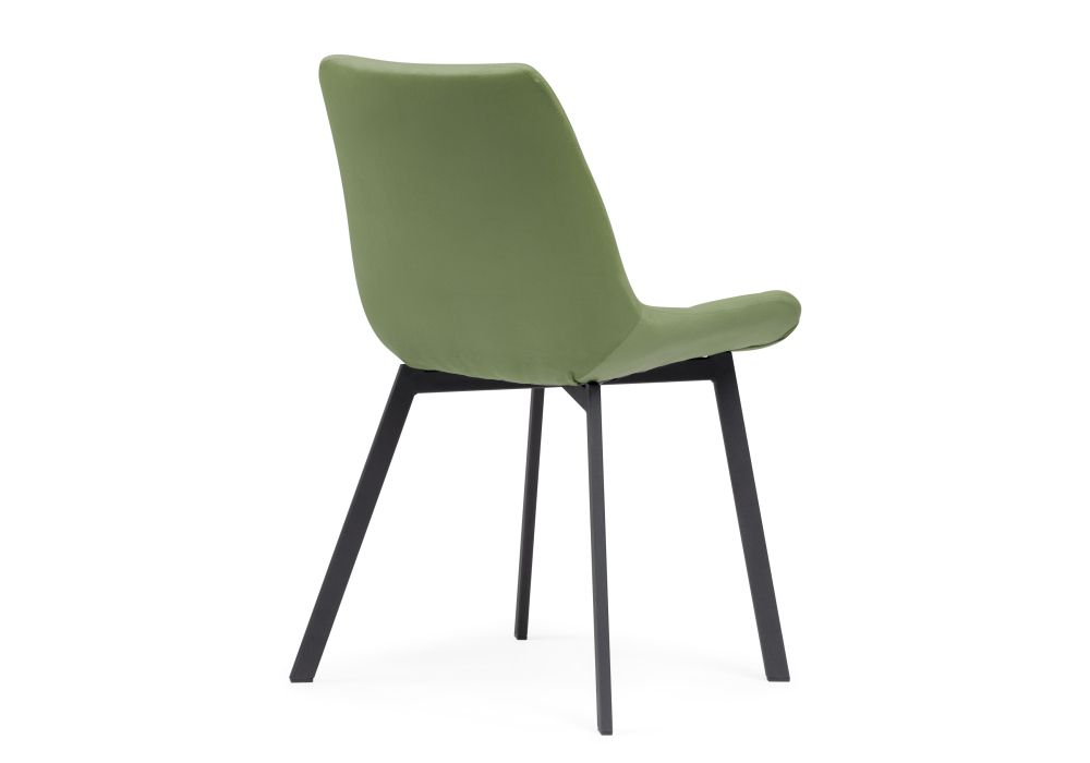 Стул на металлокаркасе Челси черный / зеленый велюр