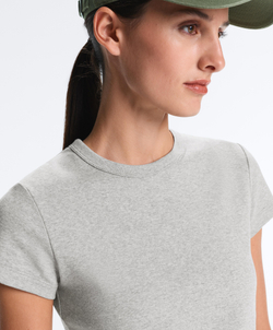 Oysho Футболка Rib Fit из смесового хлопка, серый меланж