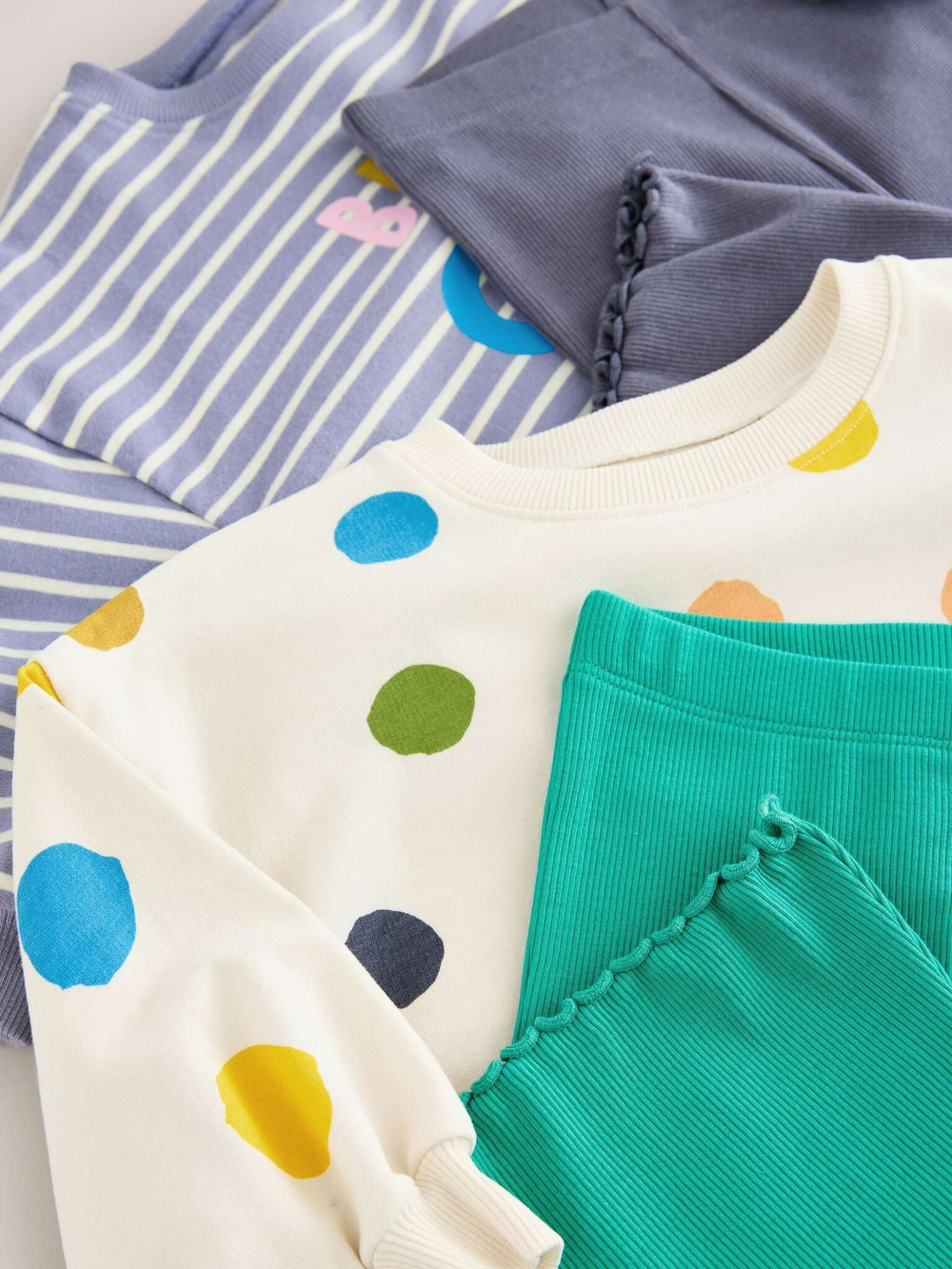 Толстовка и легинсы в комплекте для девочки Next E65-384, 2 шт., Зеленый, Молочный, Серый