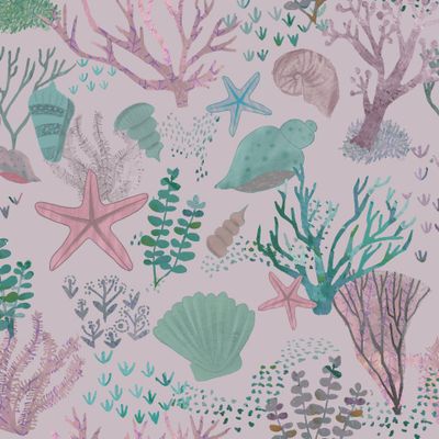 ракушки на розовом