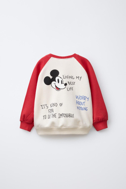 ZARA ТОЛСТОВКА MICKEY MOUSE © DISNEY, КРАСНЫЙ/БЕЛЫЙ