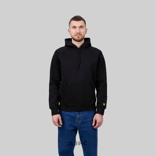 Толстовка мужская Carhartt WIP Hooded Chase Sweatshirt артикул:I026384/I033661_black - купить в магазине Дайс