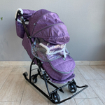 Коляска комбинированная «Наши детки» 6 баклажан с полоской (арт. НДТ6/6)