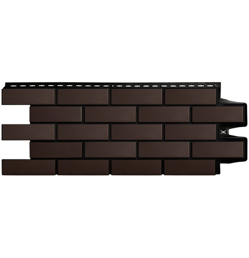 Фасадные панели (Цокольный Сайдинг) Grand Line Кирпич Клинкерный DESIGN Шоколадный, ШОВ RAL 9005
