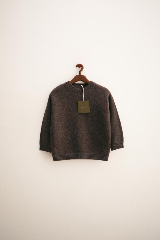 ZARA TIMELESS — ТРИКОТАЖНЫЙ ДЖЕМПЕР ИЗ КАШЕМИРА, КОРИЧНЕВЫЙ МЕЛАНЖ