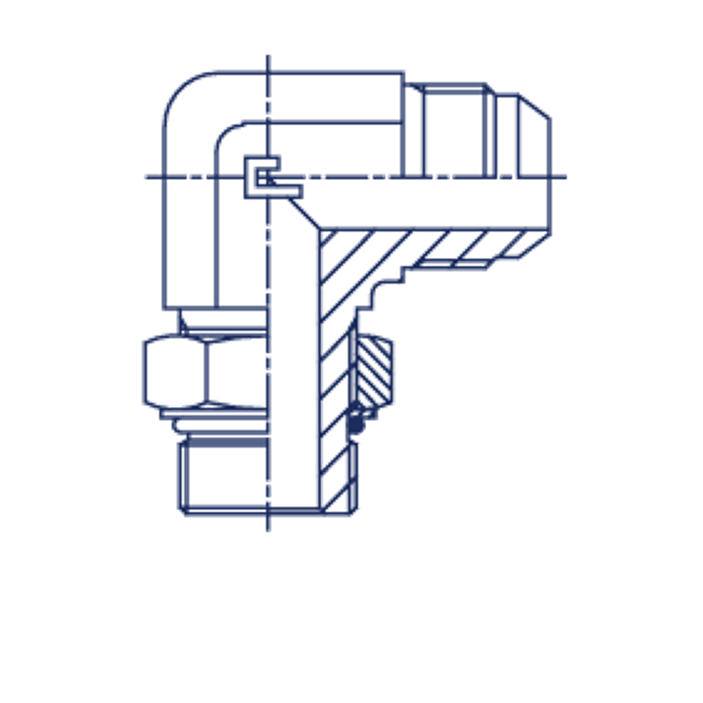 Штуцер FRA90 JIC 7/16" UNF1/2"