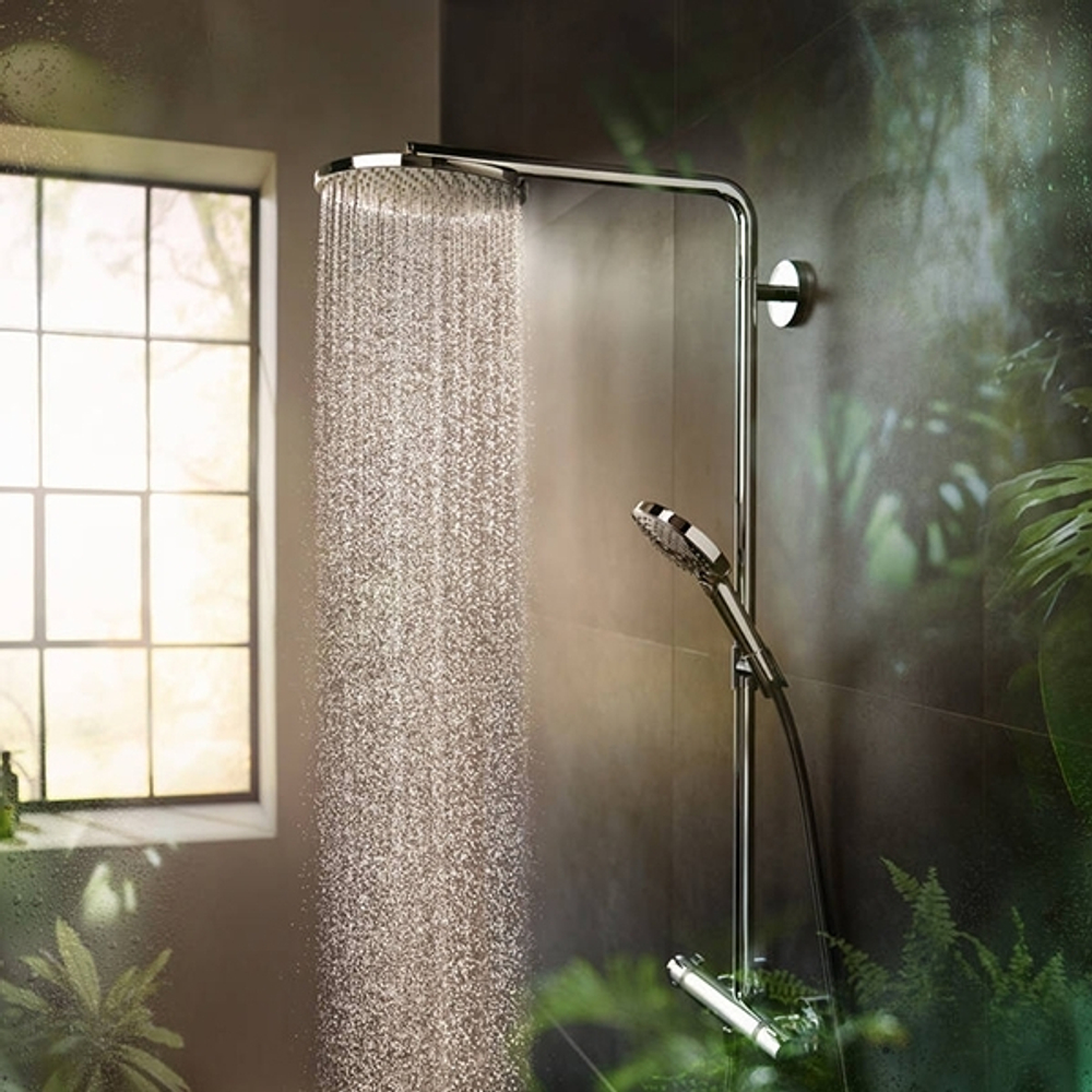 Душевая система Hansgrohe Raindance Select S 27633990 с термостатом полированное золото