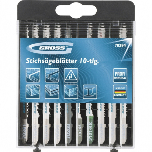 GROSS Набор полотен для электролобзика универсальный Profi пластиковый кейс 10шт