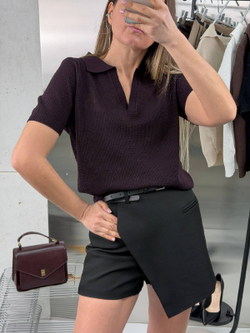 Футболка-поло женская артикул 9610 цвет "сливовый"