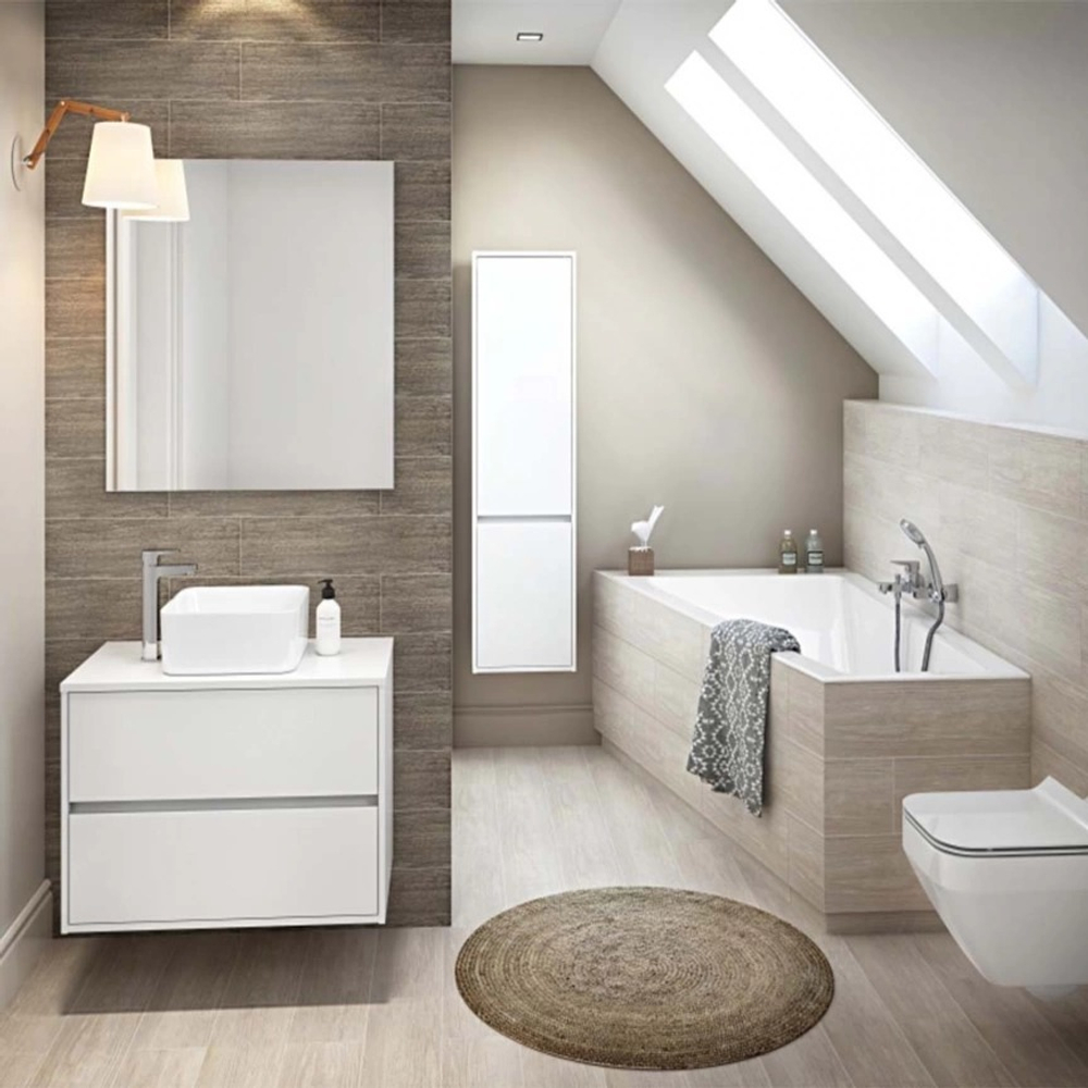 Ванна асимметричная CREA 160x100 правая белый