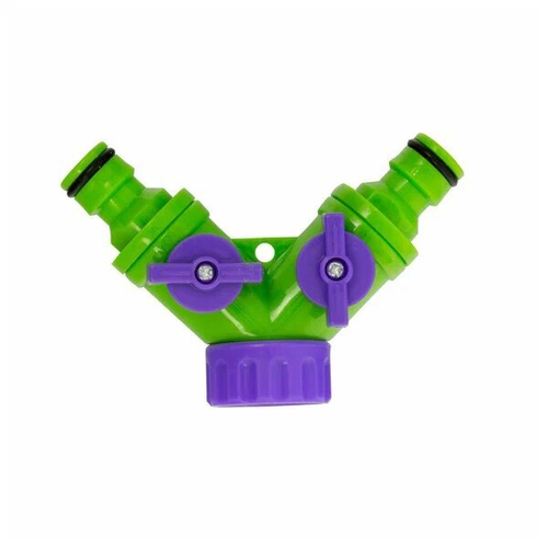 Разветвитель двухканальный 1/2-3/4, регулируемый, со штуцерами Палисад