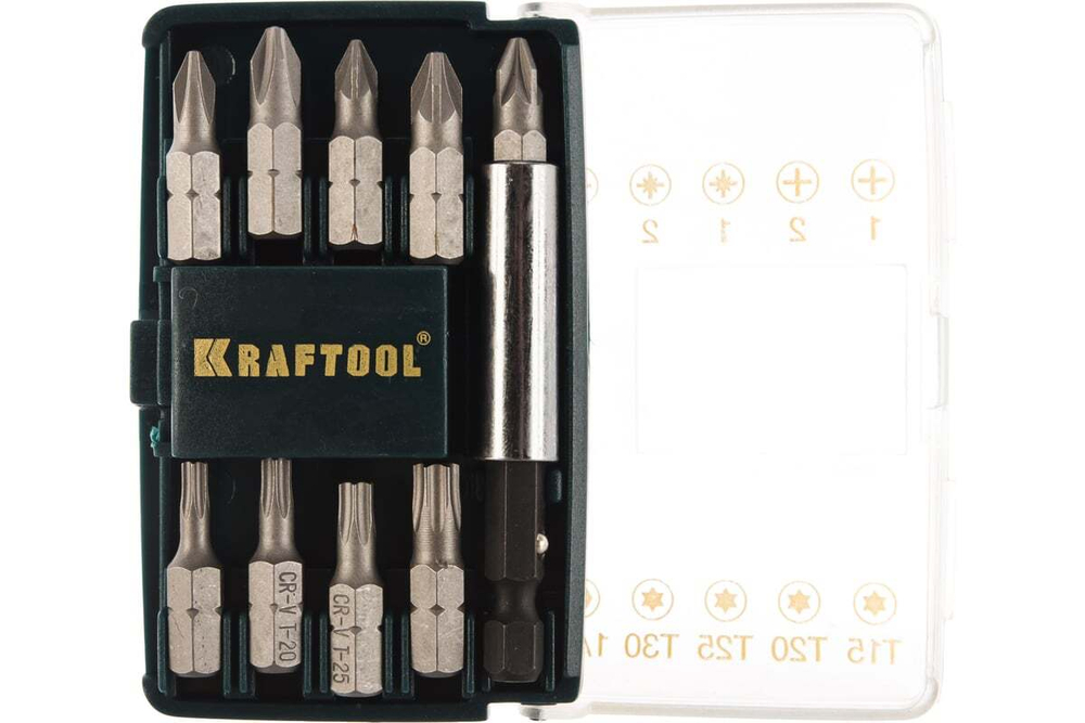 KRAFTOOL  Compact-10с магнитным адаптером 10 шт, Набор бит (26130-H10)