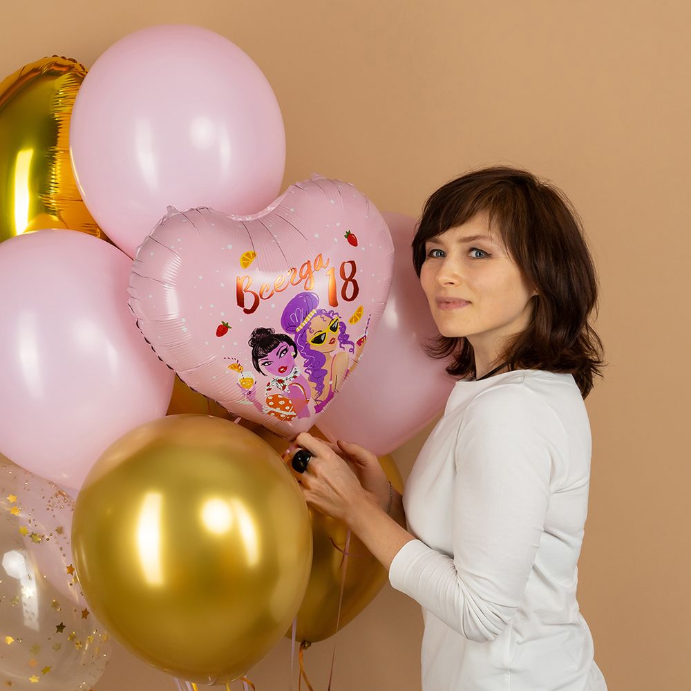 Шар (18''/46 см) Сердце, Всегда 18, 1 шт. в уп.