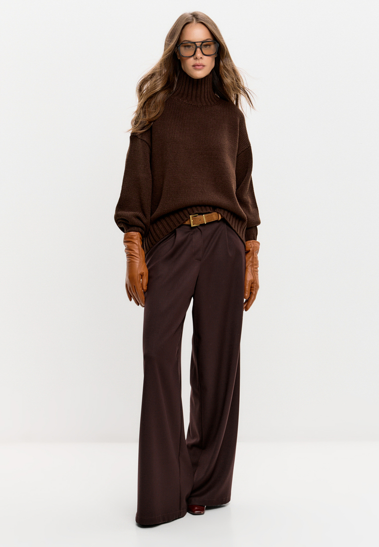 Базовый шерстяной свитер с воротником стойка