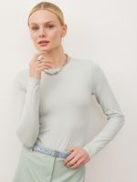 БАЗОВЫЙ ТОНКИЙ РЕМЕНЬ С МЯТОЙ ПРЯЖКОЙ ЗАМША ГОЛУБОЙ