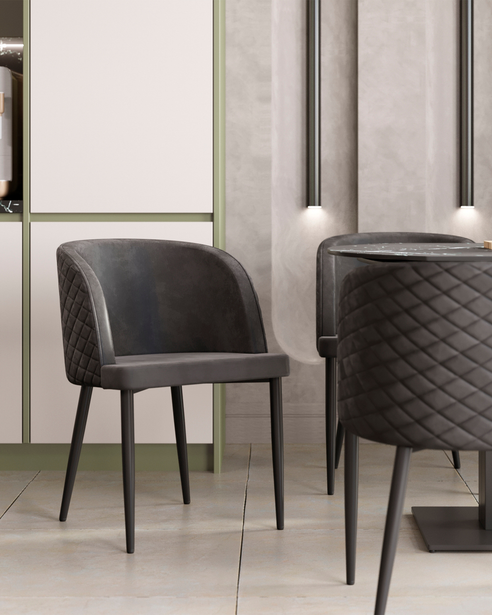 Стул Оскар велюр серый