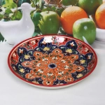 Тарелка глубокая 24см Qora galam микс Риштанская Керамика