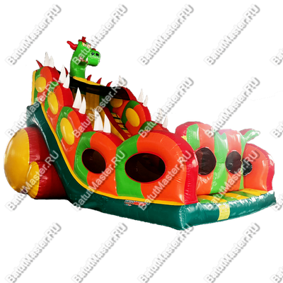 Батут-горка "Дракон 3" с шипами, 11*6*8,5 м