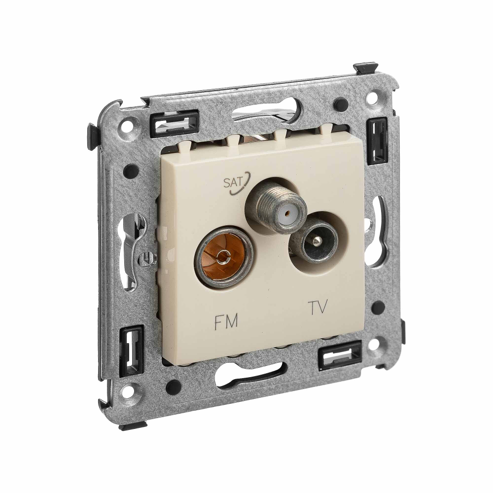 Розетка TV-FM-SAT в стену, "Avanti", "Ванильная дымка"