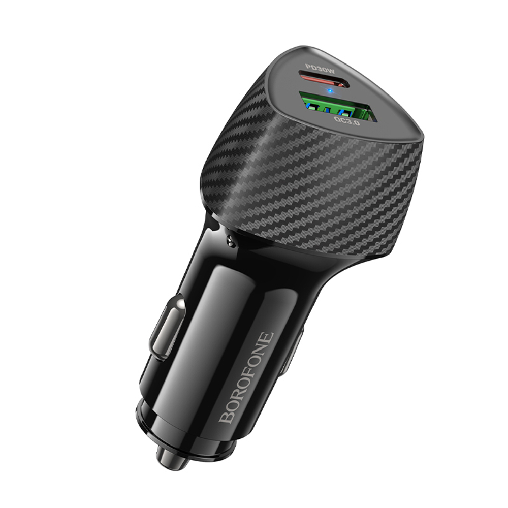 Автомобильный адаптер питания BOROFONE BZ31C PD 30W QC 3.0 (черный)